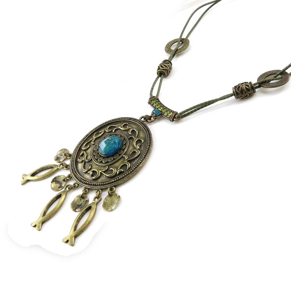 Les Trésors De Lily [E5704] - Дизайнерское колье «Рыбы» с бирюзой