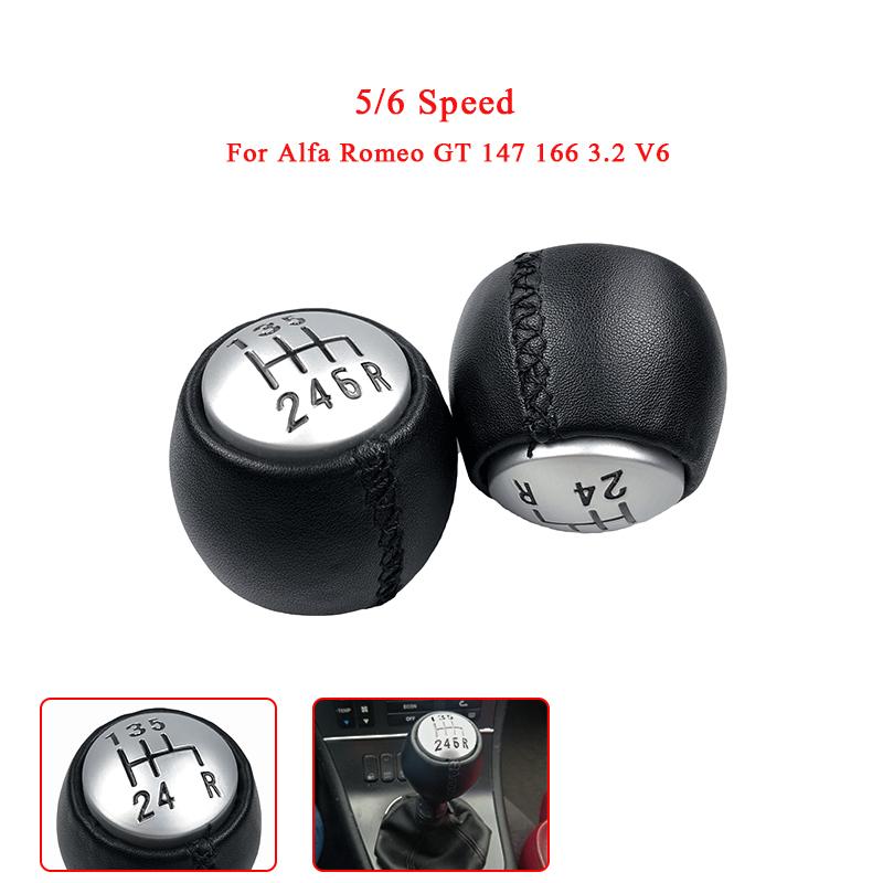 Car Accessories Manual Gear Shift Knob Lever Shifter Hand Ball For Alfa Romeo GT 147 166 3.2 V6 5 6 Speed Lever Stick Pen Head