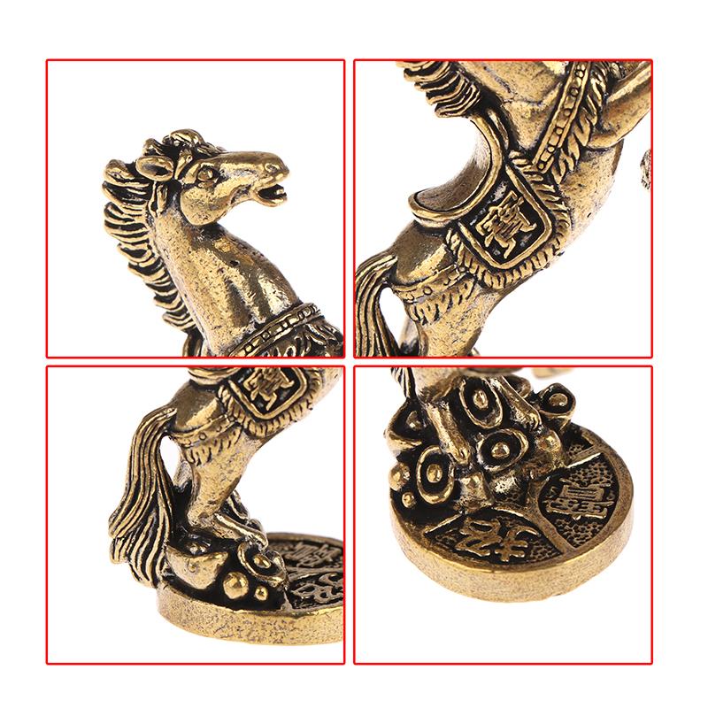 Bronze Horse Desktop Decoration Living Room Tea Table Sculpture Metal Craft Home Decorations Chinese Zodiac Horse Statue