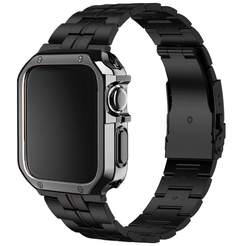 Чехол+Ремешок из ТПУ для Apple Watch Band 46мм 42мм Титановый Наручный Браслет Защитные Пленки для Экрана IWatch 10 9 7 8 45мм 41мм 44мм 40мм 49мм