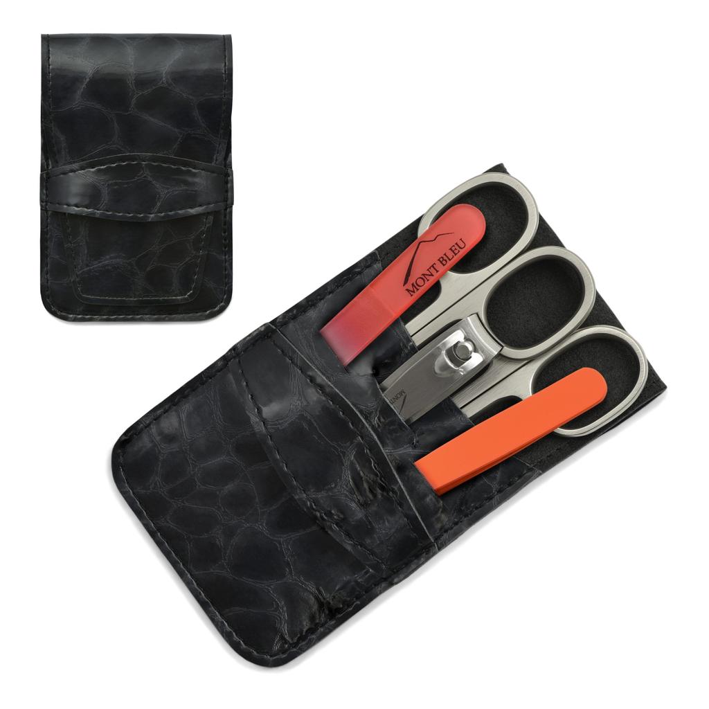 Mont Bleu 5-piece Manicure Set In Faux Leather Case