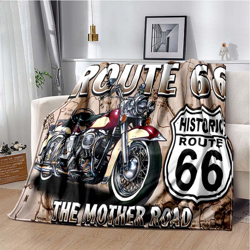 HD Винтажное Покрывало с Принтом Route 66 Американская Историческая Мать-Дорога Домашнее Очень Большое Мягкое Покрывало для Дивана-Кровати Дорожное Покрывало Подарок