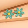 Exaggerated Shape Sunflower Earrings Raffia Flower Stud Earrings Weaved Ear Accessories  Gift