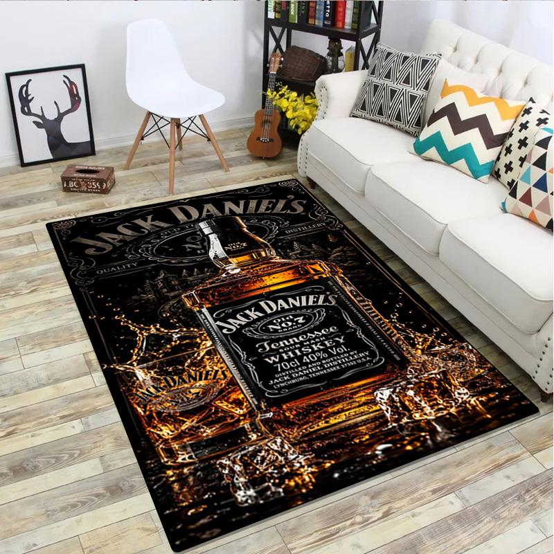 Jack Daniel's Whiskey carpet Office Decorative Carpet For Living Room Bedroom Door Mat Floor Rug Computer Chair Area Rug