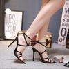 2024 Новые летние сексуальные женские туфли на тонком каблуке с открытым носком и перекрестными ремешками, женские туфли с острым носком на высоком каблуке, вечерние туфли