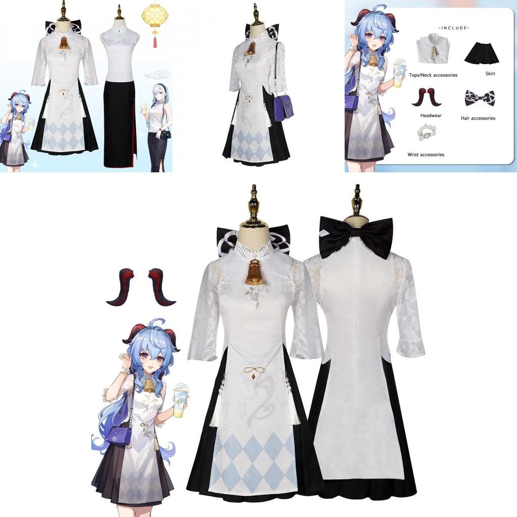 Polyester Fabric Genshin Impact Amber Tea Collaboration Cosplay Costume Elegant And Charming Anime Game Clothing