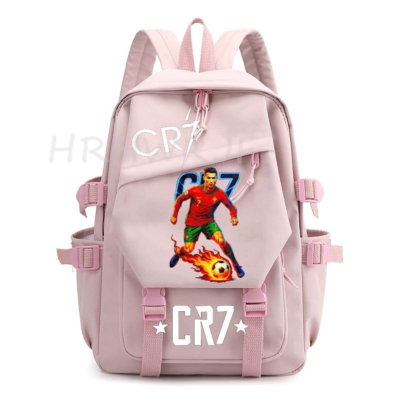Ins Спортивные рюкзаки CR7 Спортивные повседневные Много карманов Вместимость Подростковые школьные сумки для ноутбука Легкие Женские Мужские Дорожные Mochilas