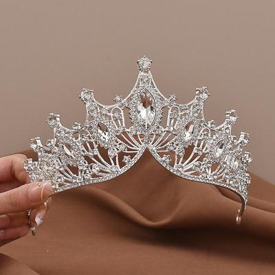 Барокко Ретро Хрустальная Свадебная Корона Стразы Ободок для Волос Придворный Стиль Взрослые Аксессуары для Волос