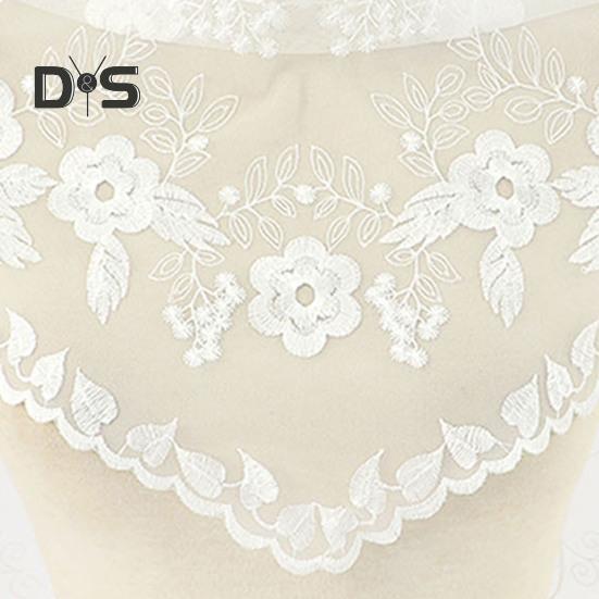 Triangle Scarf Lace Satin Shawl Scarf Hollow Embroidery Flower Pattern Beach Sun Protection Shawl Women Daily Wear