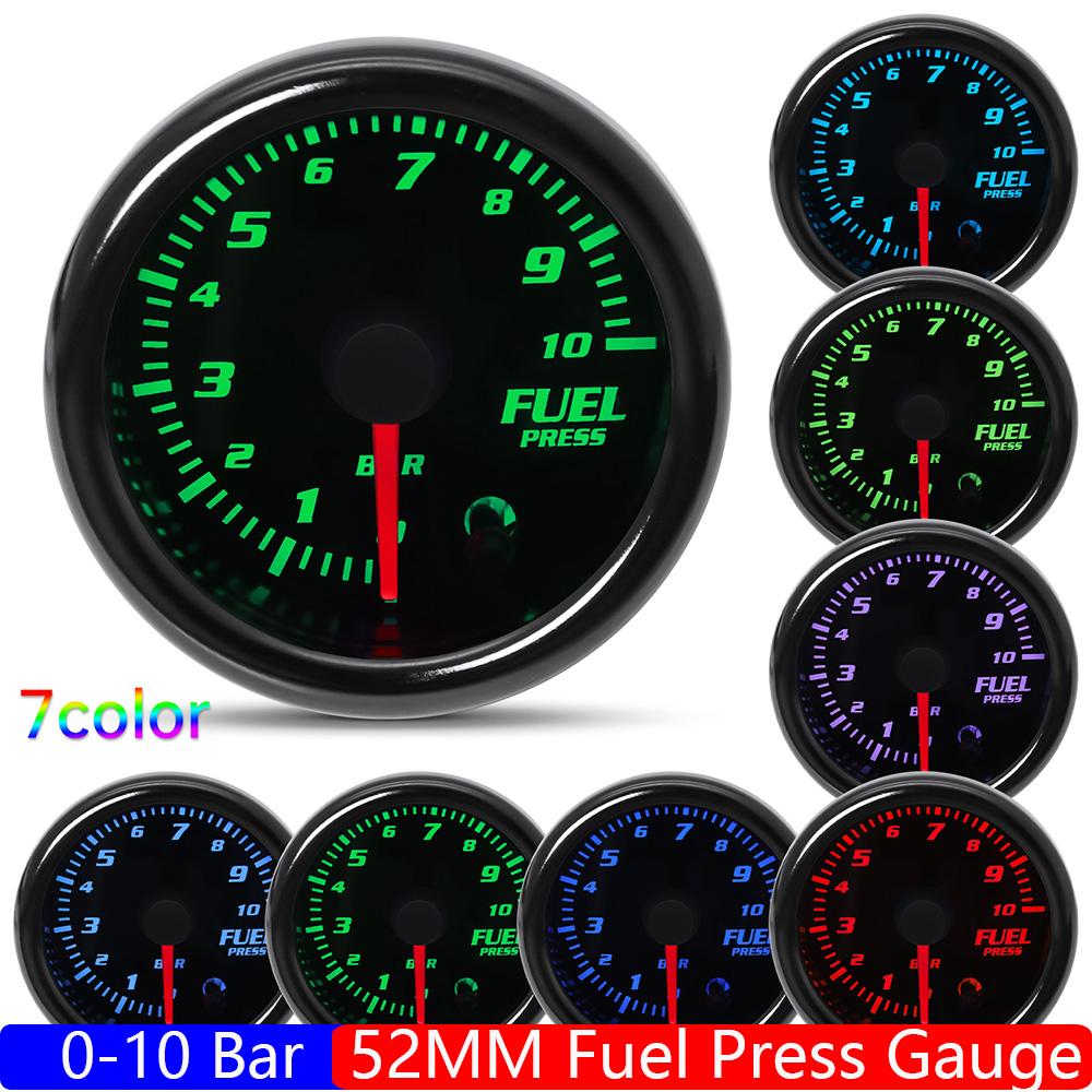 2" 52mm Car Boost Gauge BAR PSI Exhaust Gas Temp Water/Oil Temp Fuel Press Air Fuel Ratio Volt Tachometer Racing Car 12V Custom