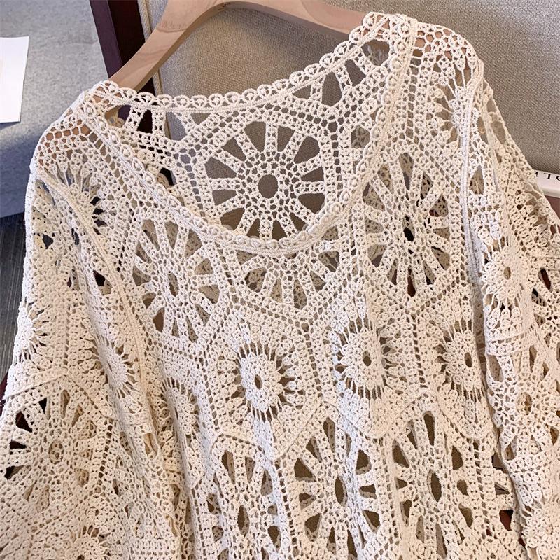 DIMANAF 2024 Новое летнее женское длинное трикотажное платье с рукавами Базовые кружевные платья Повседневные свободные белые