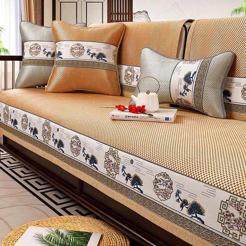 Подушка для дивана из ледяного шелка, летняя подушка для сиденья из палисандра, нескользящая, новый чехол для дивана в китайском стиле, летние крутые подушки для сиденья