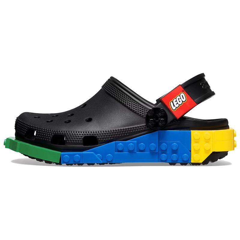 Crocs × LEGO Круглый Носок Платформа Уличные Дышащие Клоги Унисекс Черный 211873-001