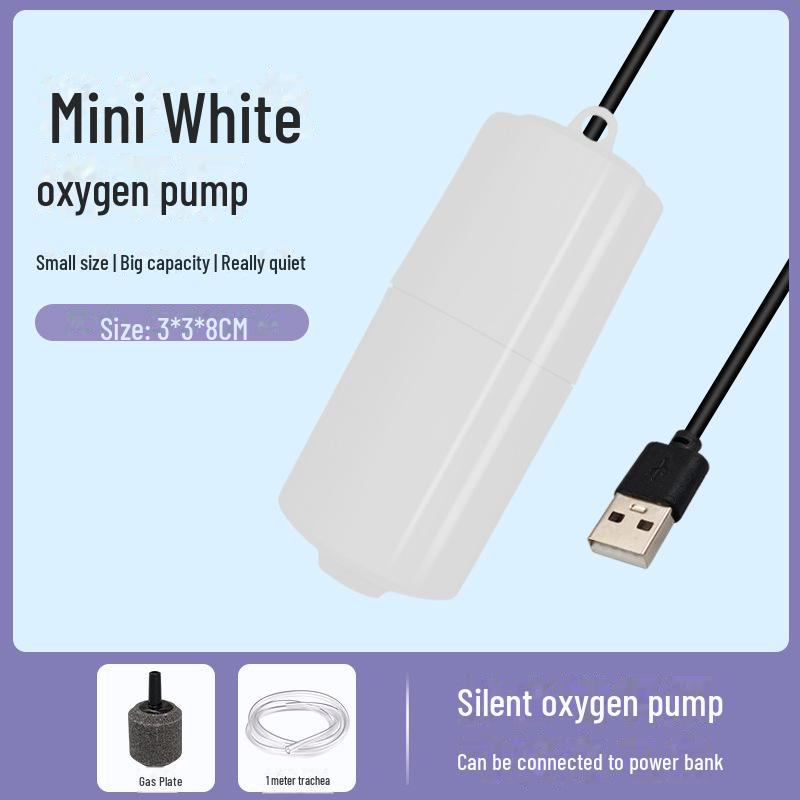 Компактный USB-кислородный насос для аквариумов и рыбалки на открытом воздухе: Бесшумный и эффективный оксигенатор