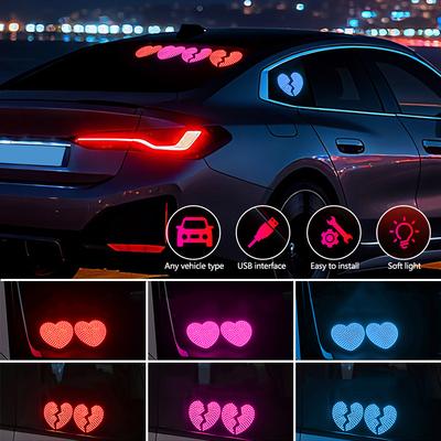 2 шт./компл. Светодиодная подсветка салона автомобиля в форме сердца, USB, украшение на лобовое стекло, DIY-установка, светодиодная подсветка салона