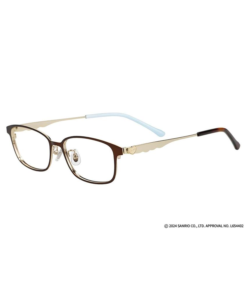 Очки проверка зрения мода рецептурные линзы рецепт и милые и персонажи Sanrio Коричневый [Zoff] Очки в стиле Веллингтон, регулировка,