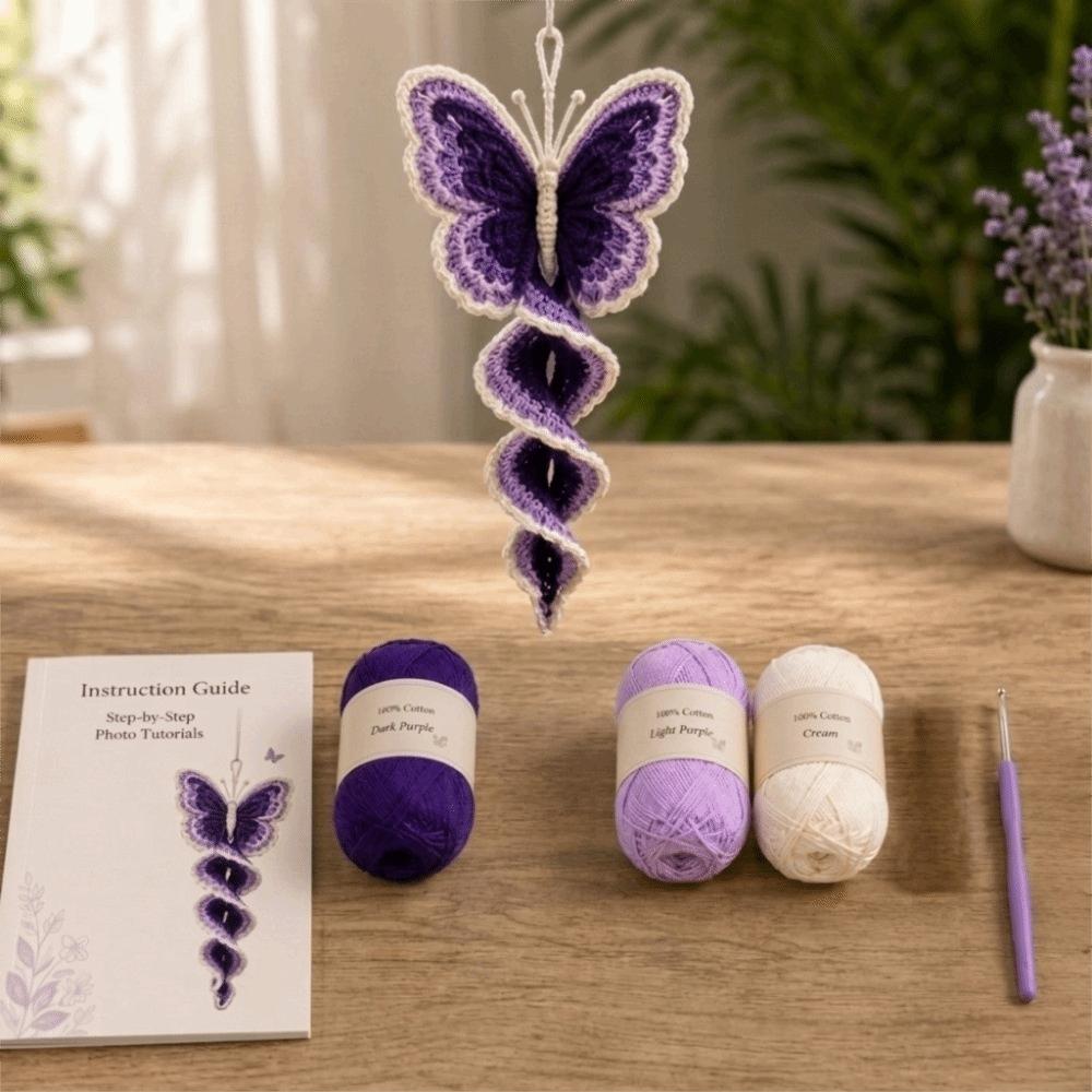 Hummingbird Garden Animal Spiral Crochet Kit Butterfly Bee Christmas Doll Pendant Backpack Charm