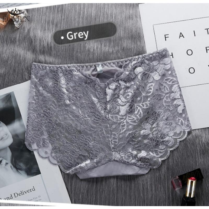 Women's Summer Thin Sexy Lace Panties Underwear Seamless Mid-high Waist Breathable Cotton Crotch Antibacterial Women's Briefs Knickers