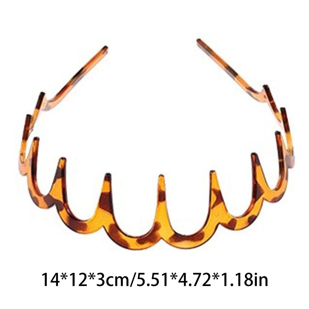 2Pcs Light Weight Tooth Headband Ergonomic Wavy Headbands with Teeth Slip Resistant Hairband For Women Daily Use