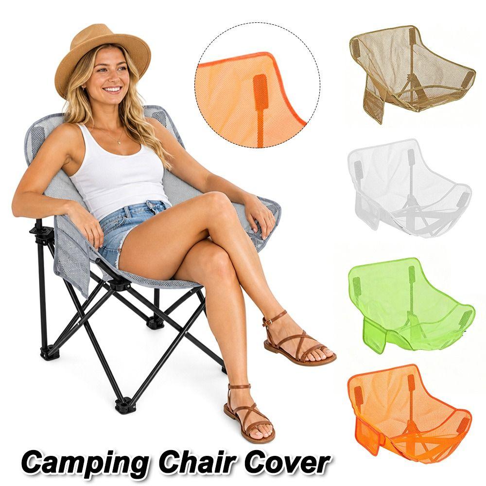 Breathable Camping Chair Cover Hollow Mesh Seat Cover Beach Chair Pad  for Outdoor Fishing Backyard