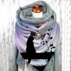 Women Winter Print Button Soft Wrap Casual Warm Scarves Shawls