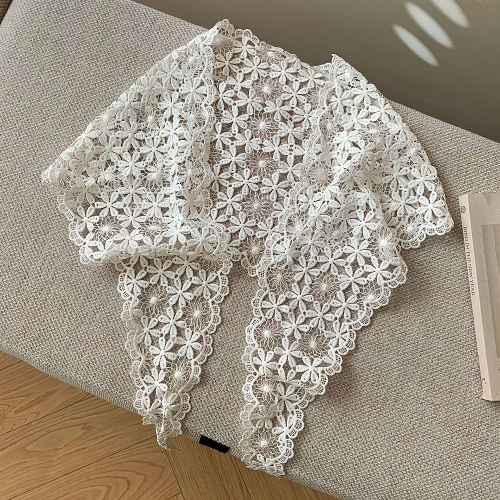 Embroidered Lace Headband Floral Printed Skirt Curtain Elegant Lace Triangle Scarf Ladies