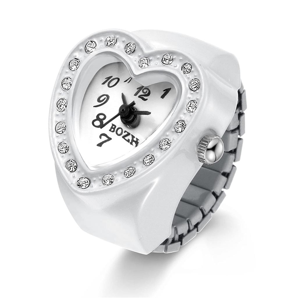 JEWELRYWE Кольцо Часы Кольцо Бизнес Мода Водонепроницаемый Откидная крышка Циферблат с номером Спорт Кварцевые часы Кольцо Нержавеющая сталь