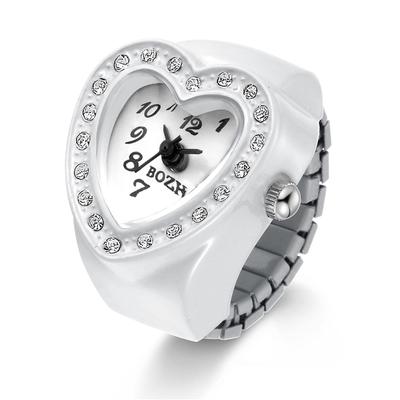 JEWELRYWE Кольцо Часы Кольцо Бизнес Мода Водонепроницаемый Откидная крышка Циферблат с номером Спорт Кварцевые часы Кольцо Нержавеющая сталь