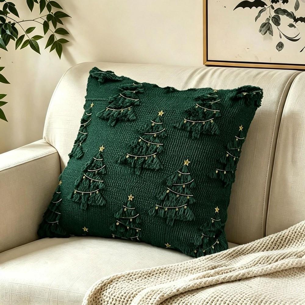 Xmas Tree Throw Pillow Cover Plush Plush Cushion Cover Christmas Pillow Cover Xmas Decor