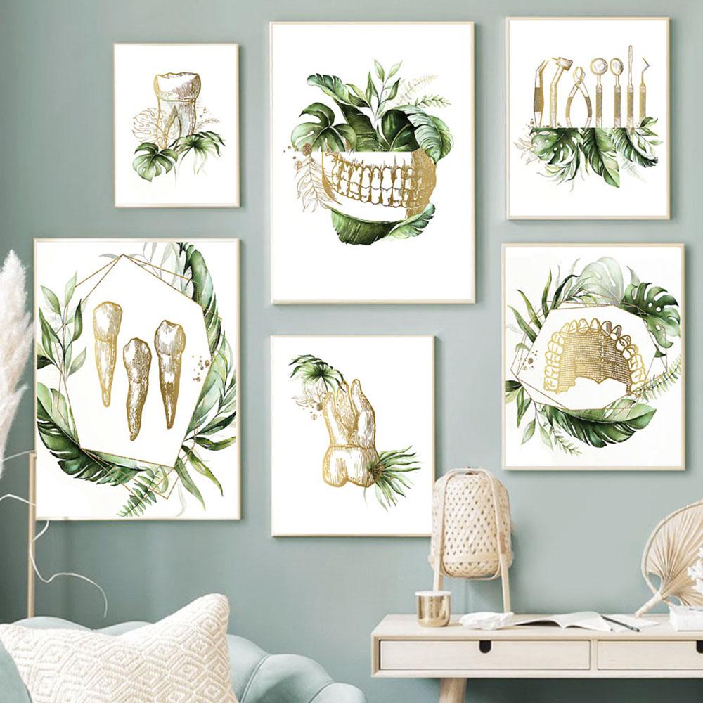 Анатомия зубов Скелет стоматологические инструменты настенная живопись на холсте плакаты на скандинавскую тему с принтом картина для медицинской клиники для комнаты домашний декор