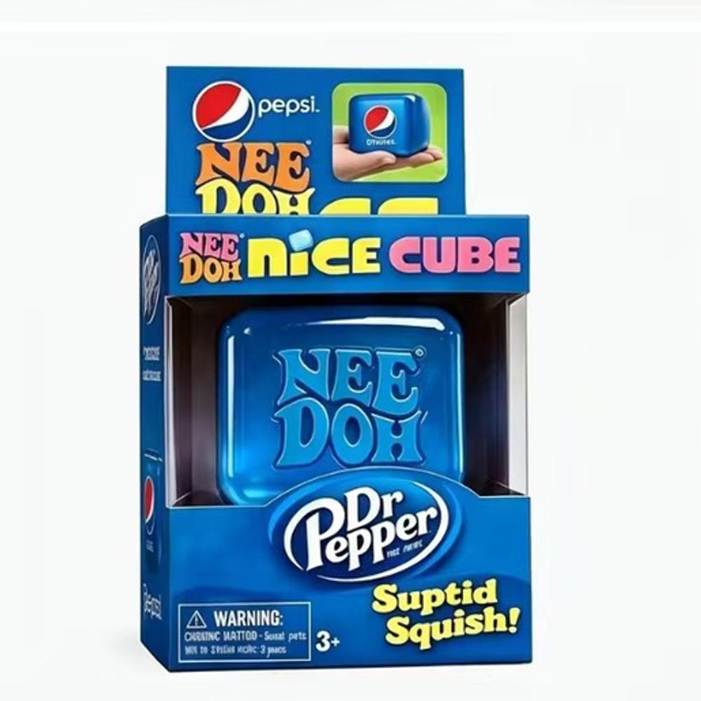 Dr Pepper X Needoh Милый Кубик Сквиши Игрушка для Снятия Стресса Мягкий Сжимаемый Фиджет Куб Для Детей и Взрослых Снятие Тревожности Сенсорная Игрушка