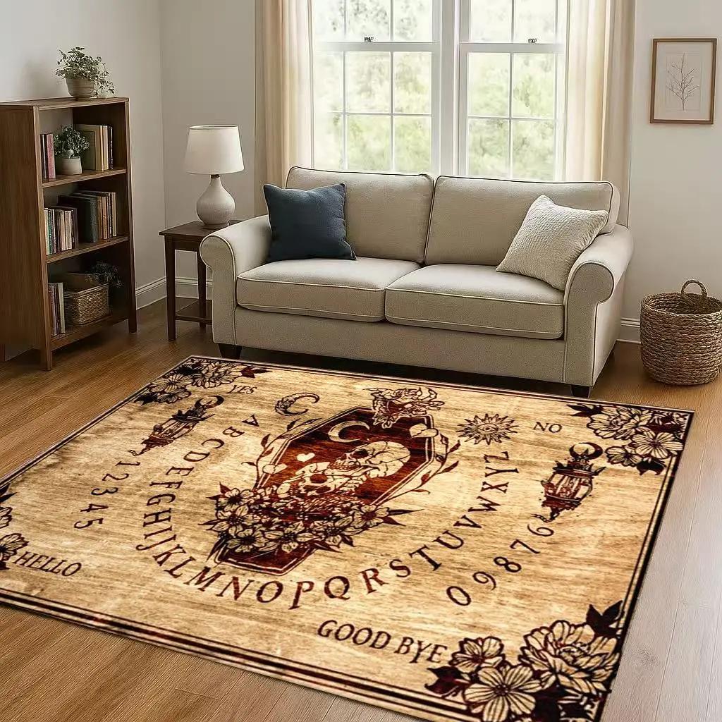HD Retro Witch Spirit Ouija Board Art Living Room Non-Slip Area Rug Carpet for Bedroom Kids Playroom Sofa,Home Decor Doormat