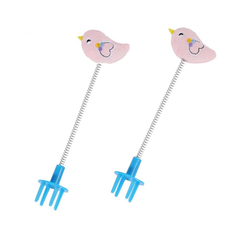 Забавная когтеточка для кошек, мультяшная весенняя эластичная игрушка-тизер, интерактивные игрушки для маленьких/средних кошек