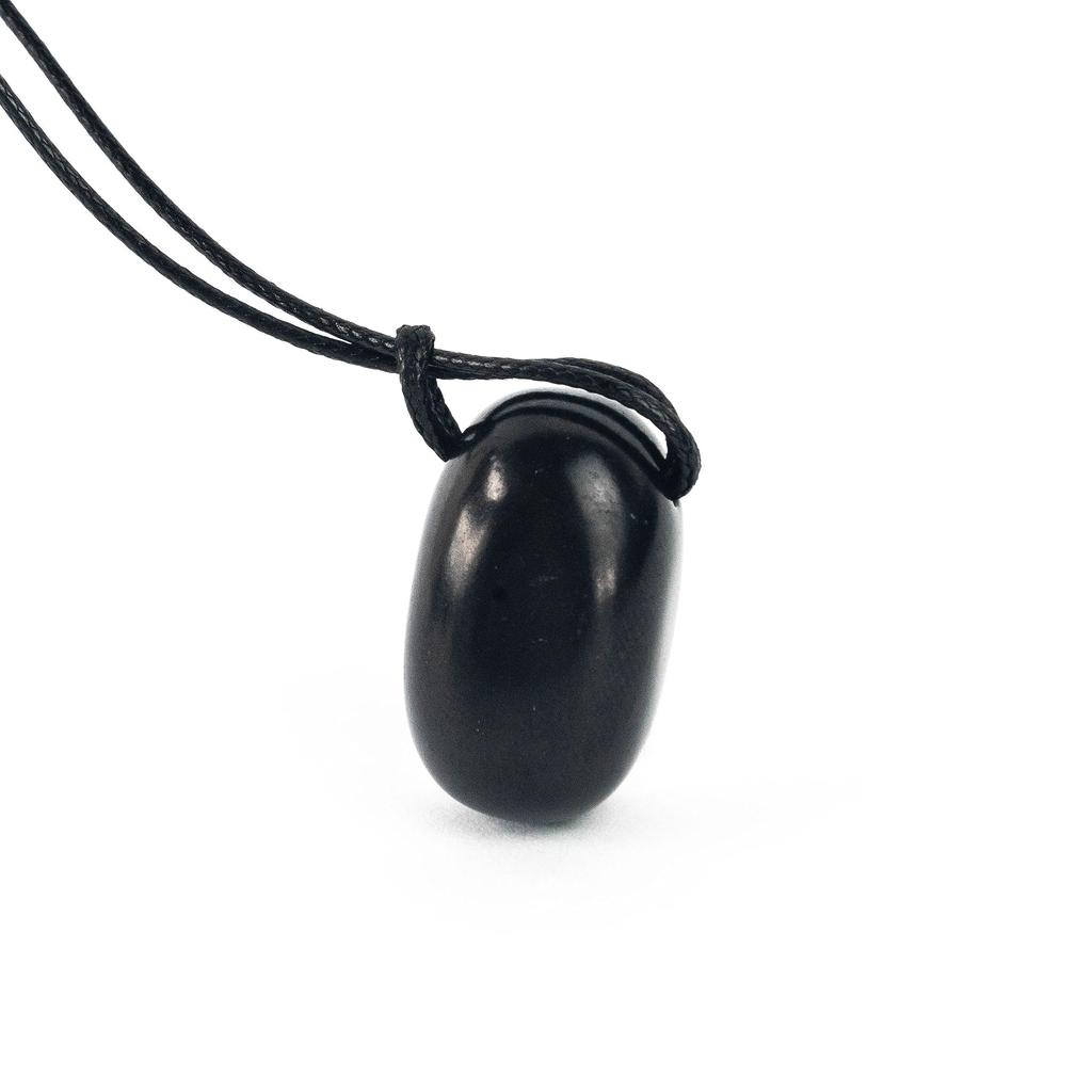 Karelian Heritage Shungite Stone Necklace Round Shungite Pendant Amulet Authentic Shungite Jewelry Shungite Protection Necklace Shield Crystal Healing
