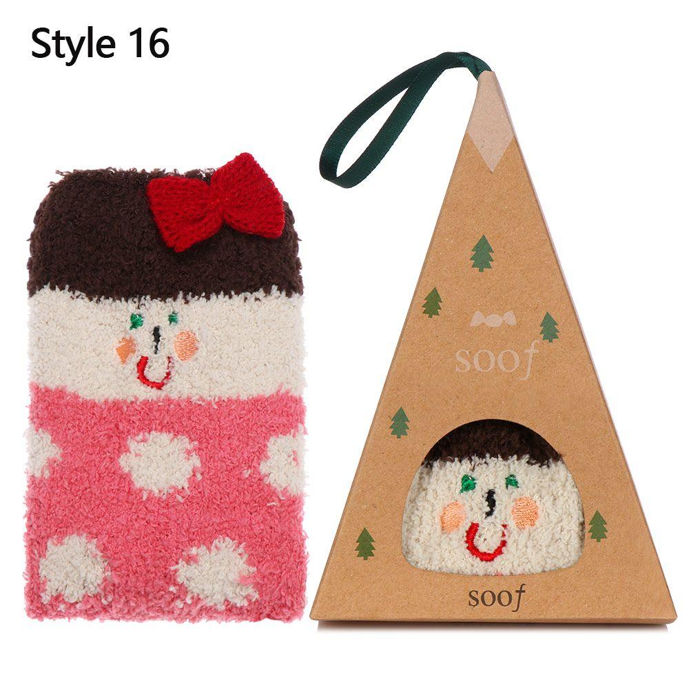 Теплые носки с рисунком животных 3D пушистые коралловые носки для носков рождественские подарочные носки с коробкой