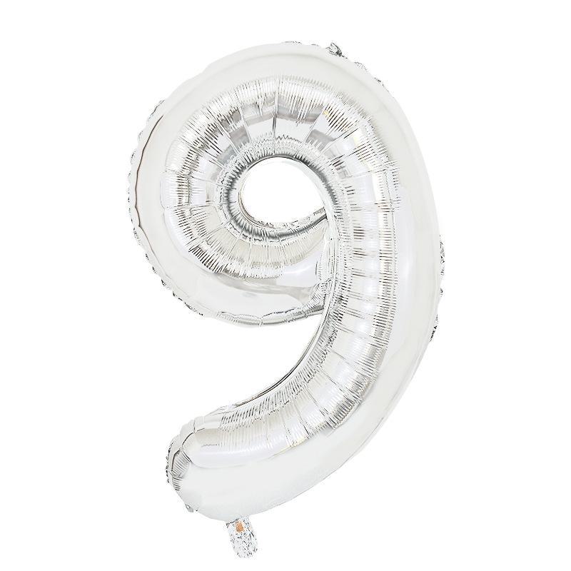 32-дюймовые золотые и серебряные цифровые фольгированные шары для украшения вечеринки - Американский стиль