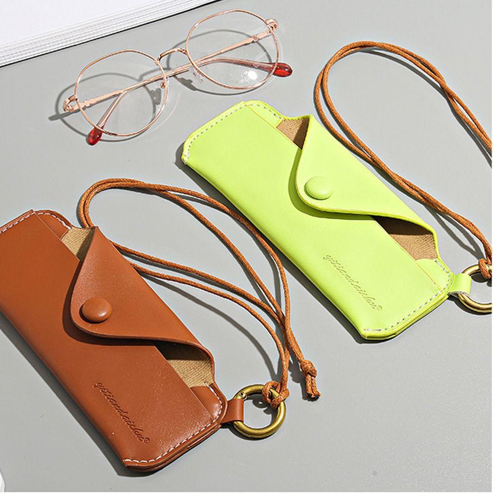 With Hanging Rope Sunglasses Cases Snap-fastener Eyewear Protector Eyeglass Pouch Boys Girls