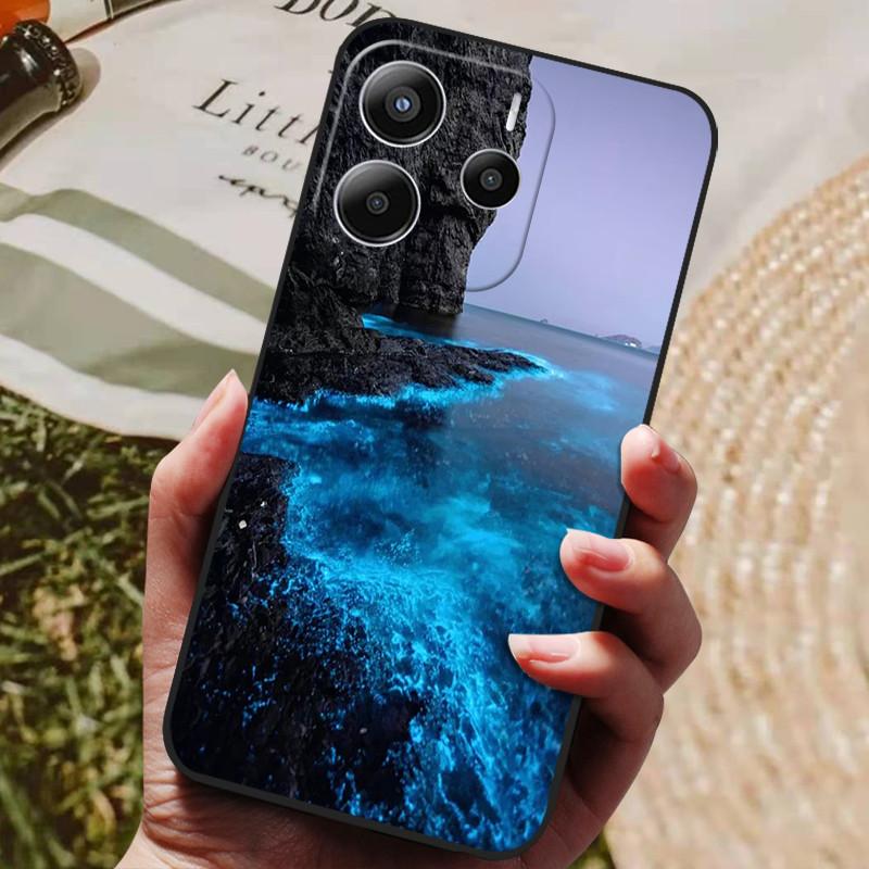 Чехол для Xiaomi Redmi Note 14 4G Европейская версия Чехол для телефона для Redmi Note14 4G Мягкий черный тонкий силиконовый противоударный чехол для задней панели