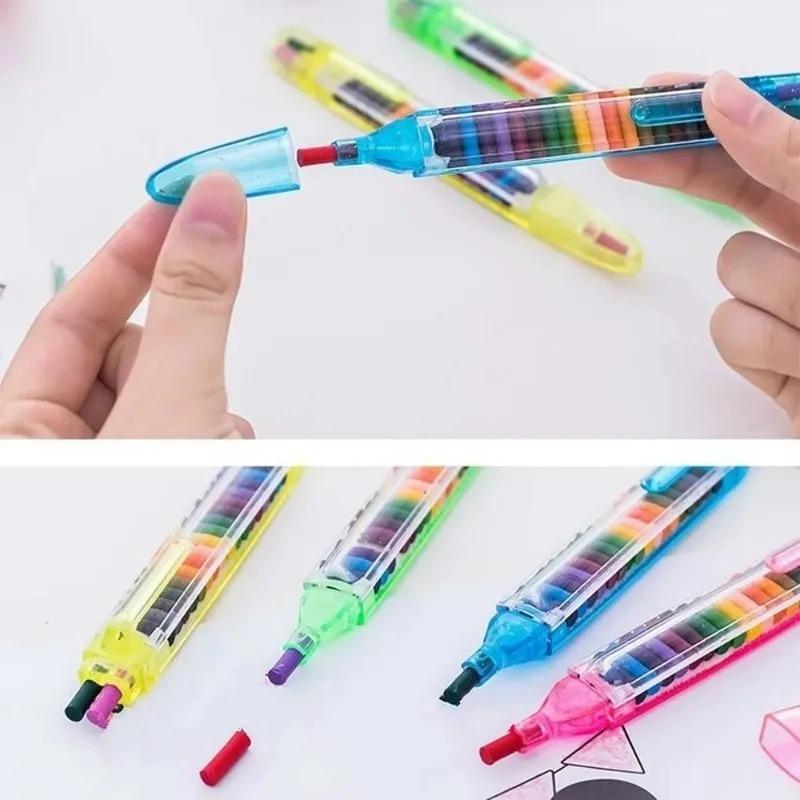 2pcs Fun Creative Educational Painting Childrens Graffiti Pen Stationery 20 Colors Painting Toy Crayons Baby