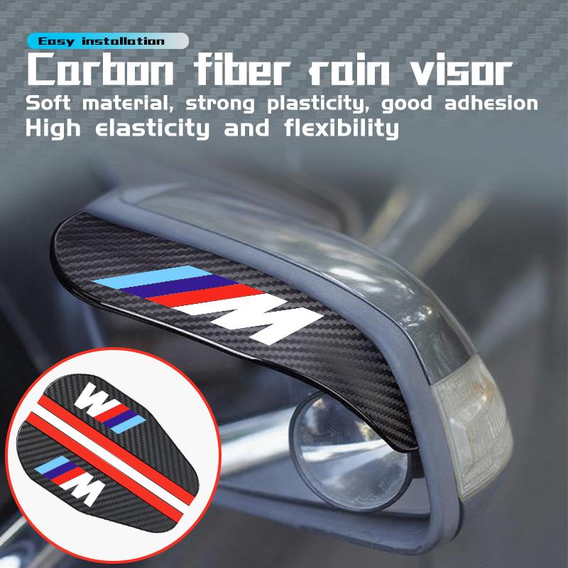 BBKO9 2PCS Car Rearview Mirror Rain Eyebrow Side Snow Sun Visor For BMW M 1 3 4 5 6 7 Series X1 X3 X4 X5 G20 G38 F48 E36 E39