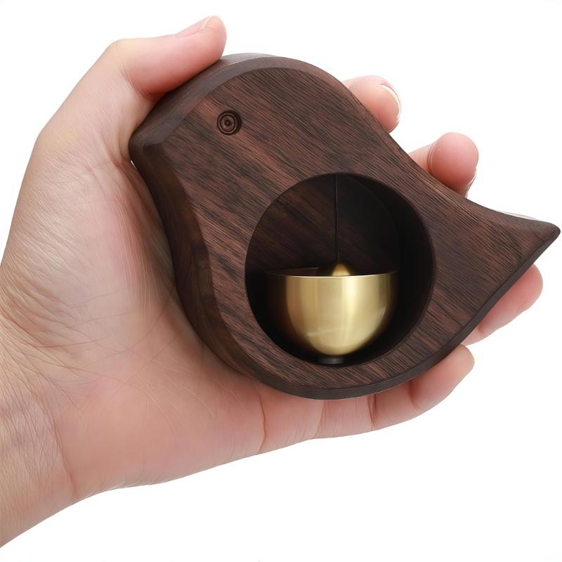 Decorative Wooden Bird Shape Magnetic Doorbell Metal Shopkeepers Bells for Refrigerator Entrance Wall Store Door Chimes