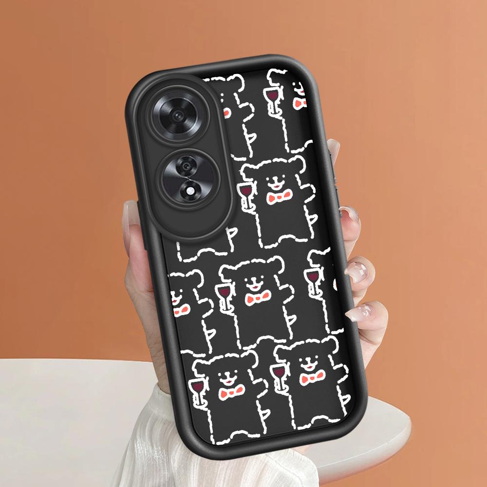 Для Realme 11 11x 12x 12 Pro C21 C30 C33 C35 C65 OPPO A18 A38 A60 A96 Reno 10 11 12 Pro Мягкий силиконовый квадратный чехол для телефона с рисунком мультяшной собаки