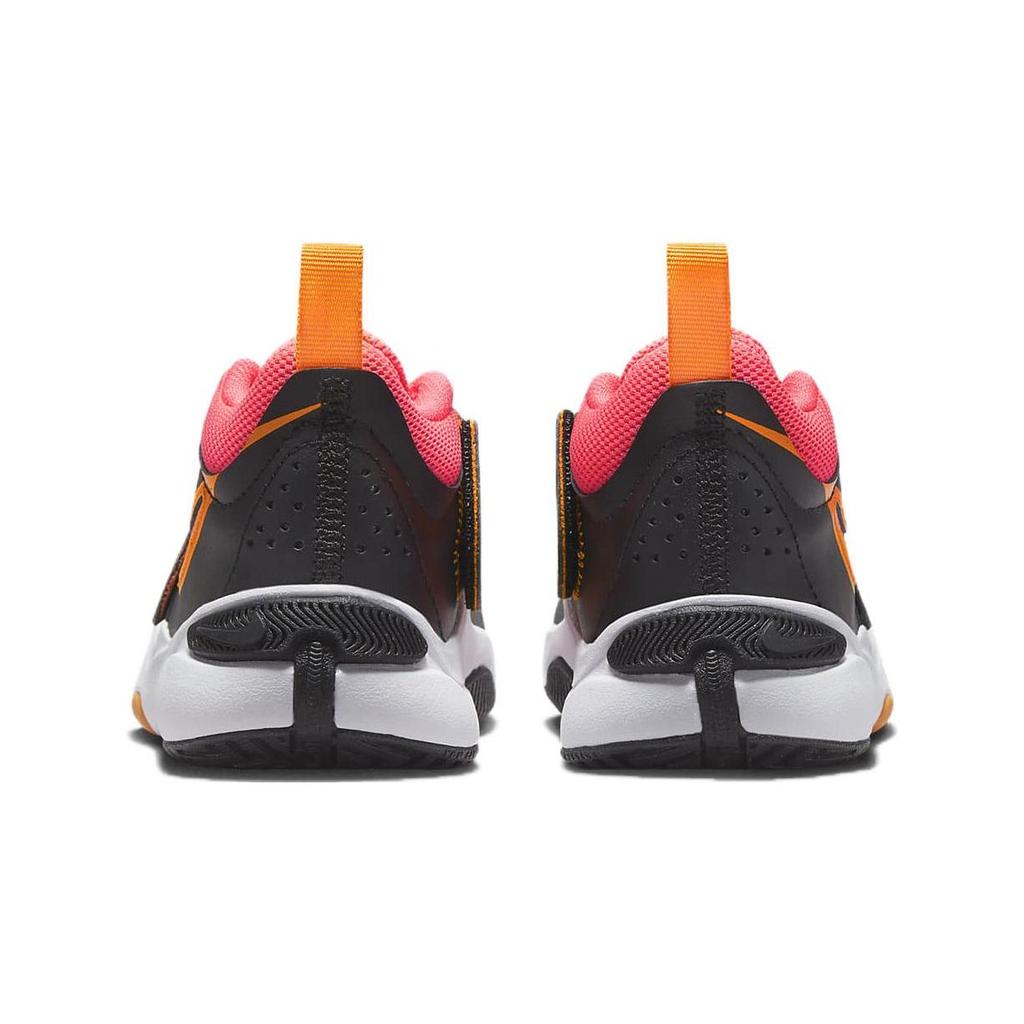 Nike Кроссовки детские Team Hustle D11 PS черные Hot Punch розовые ярко-оранжевые белые DV8994-001