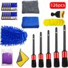 Набор щеток для автомойки, 126 шт., набор для чистки автомобиля, скруббер, дрель, набор щеток для детализации, вентиляционные отверстия для кондиционера, полировщик полотенец, инструменты для автодетейлинга автомобиля