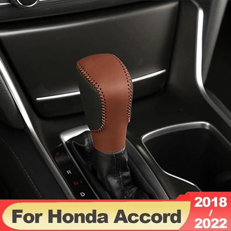 Для Honda Accord 10th 2018 2022, автомобильный рычаг переключения передач, ручка переключения передач, наклейка на головку шестерни, кожаные аксессуары