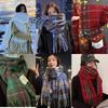 British Style Plaid Scarf Versatile Imitation Cashmere Scarf Shawl Advanced Sense Student Men'S And Women'S Scarf