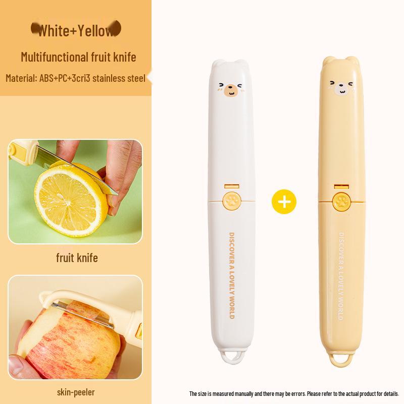 Складной двусторонний нож для фруктов и овощечистка - Портативный и многофункциональный для домашнего использования