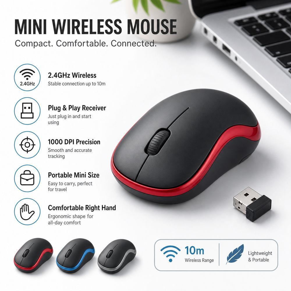 Mini Mouse Wireless Mouse Portable Optical Mouse New Portable Mouse  Laptop Accessories