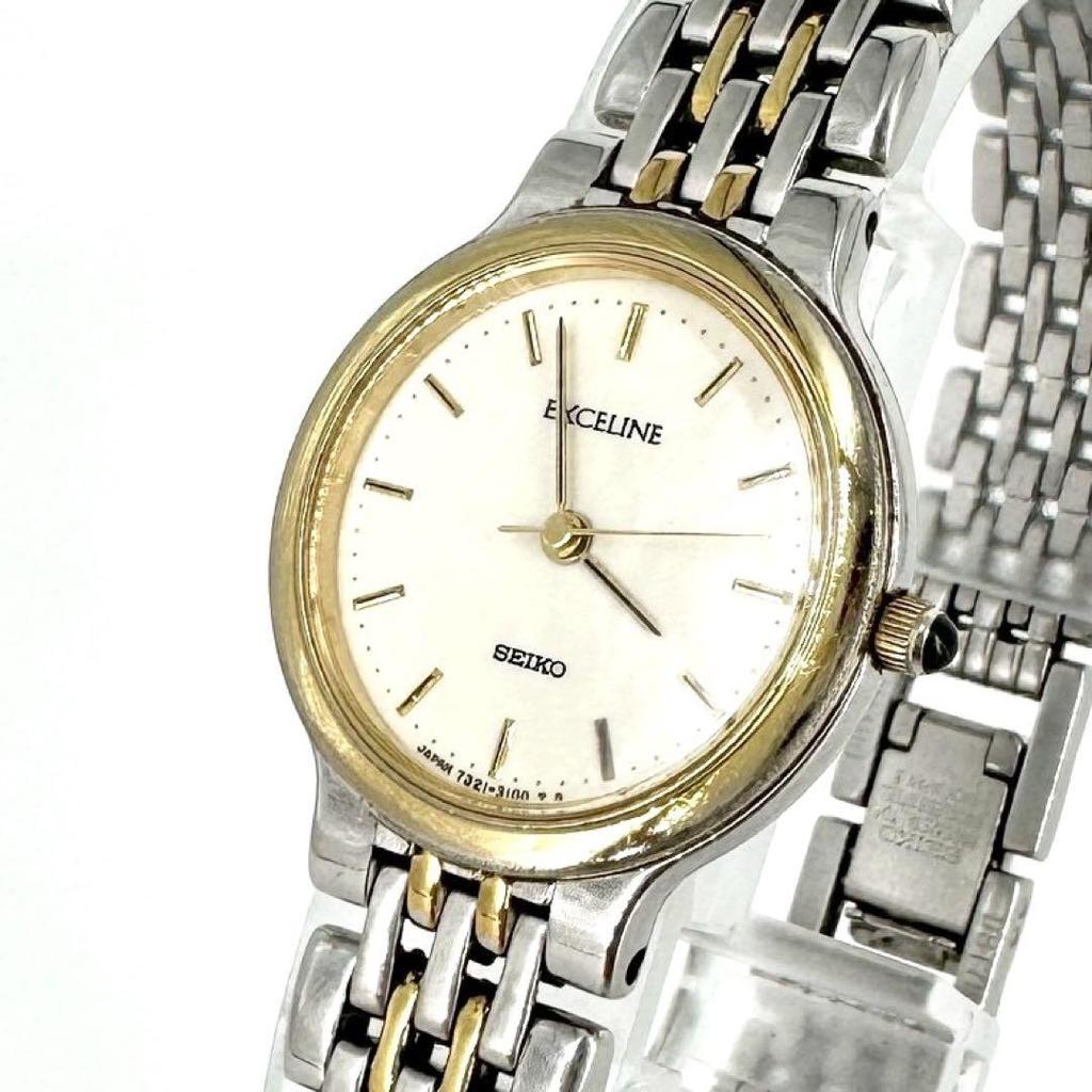 [USED] Battery SEIKO EXCELINE Watch Round Silver Gold