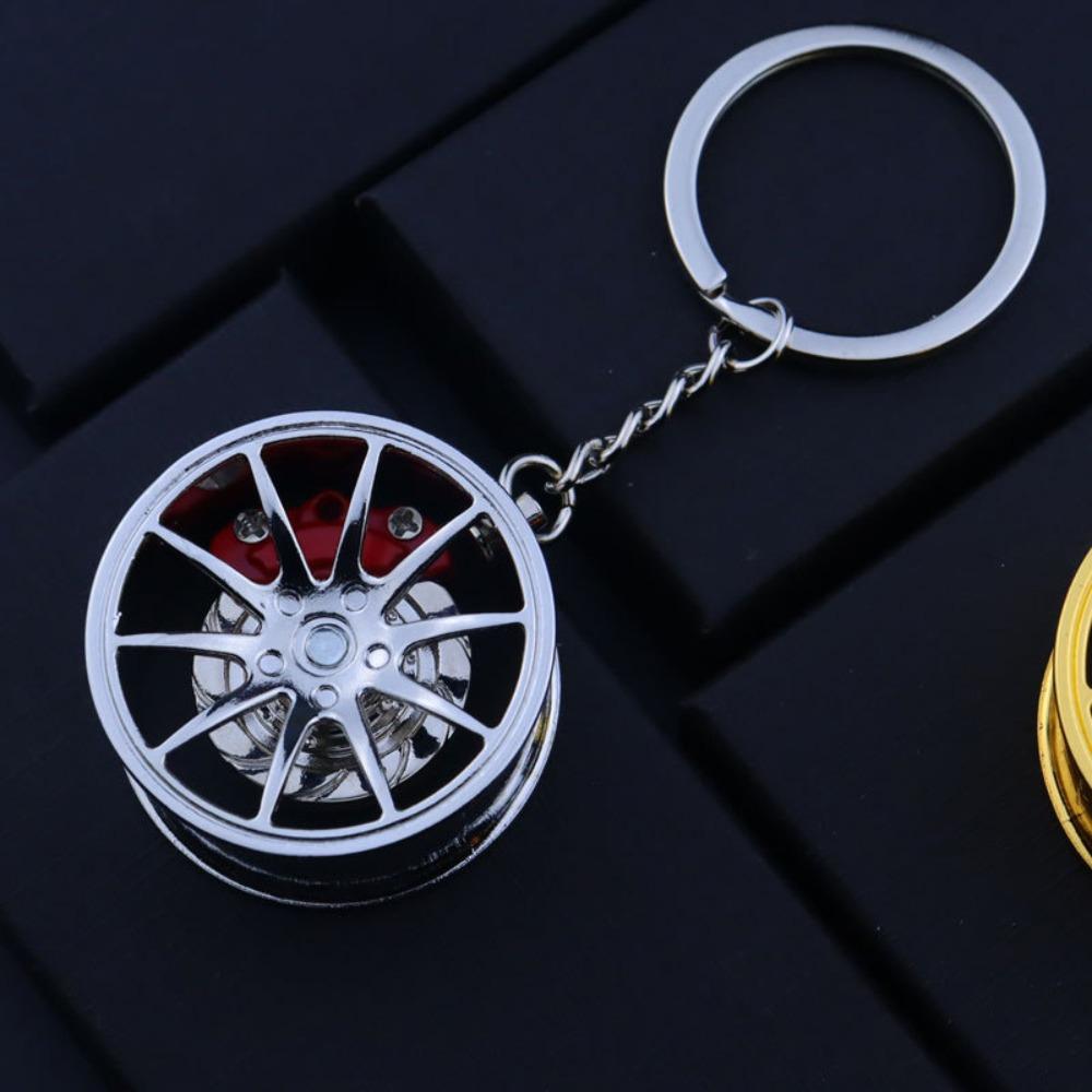 Zinc Zinc Zinc Alloy Wheel Hub Key Chain Rotatable Car Accessories Keychain  Girls Boys